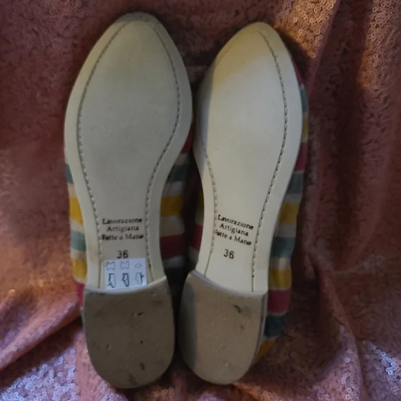 Papucei Striped Painted Slip On Flats - Picture 5 of 5